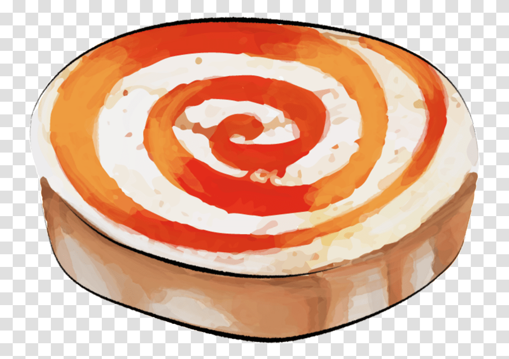 Download Orange Watercolor Hand Painted Circle Food, Spiral, Coil, Birthday Cake, Dessert Transparent Png