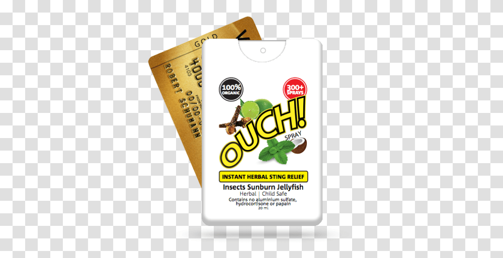 Download Ouch Relief Mint, Plant, Label, Text, Advertisement Transparent Png