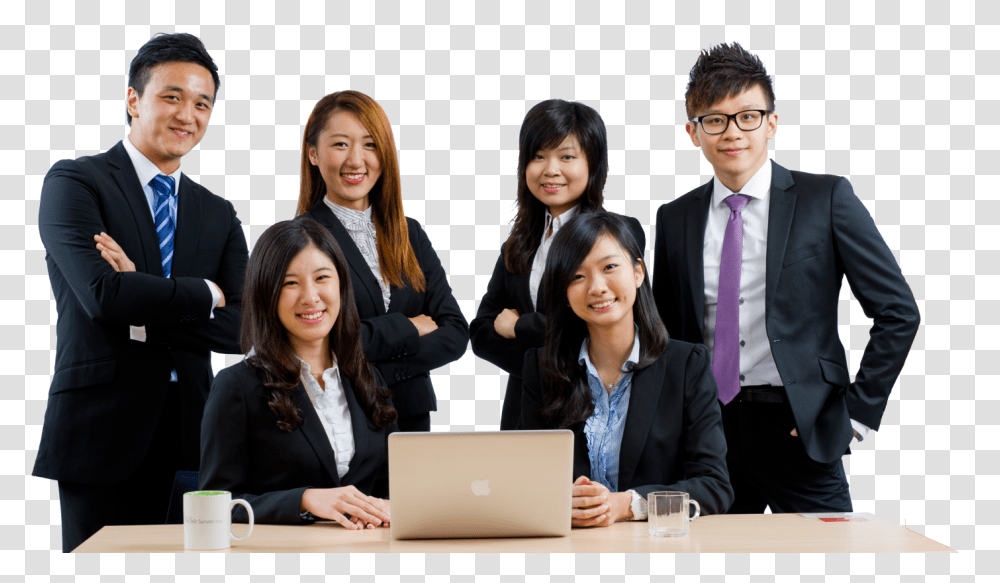 Download Our Recruitment Team Runs Professional Office Staff, Tie, Person, Sitting, Laptop Transparent Png