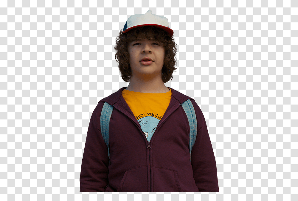 Download Outerwear Stranger Things Cap Tshirt Matarazzo Dress Like The 80s, Clothing, Person, Hat, Sleeve Transparent Png