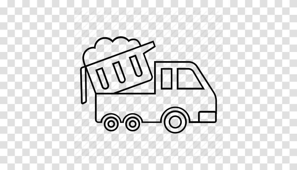 Download Outline Image Of Garbage Truck Clipart Car Dump Truck, Vehicle, Transportation, Automobile, Van Transparent Png