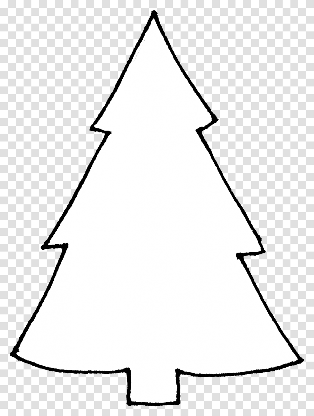 Download Outlines Christmas Tree Icon White Outline Full Christmas Tree, Clothing, Apparel, Triangle, Symbol Transparent Png