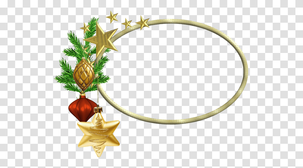 Download Oval Frame Christmas Oval Border Full Oval Christmas Border, Star Symbol, Ornament, Gold, Bracelet Transparent Png