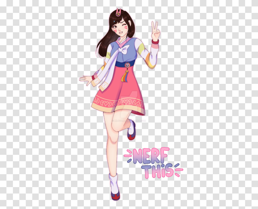 Download Overwatch Fan Art Dva Image With No Overwatch, Person, Human, Figurine, Toy Transparent Png