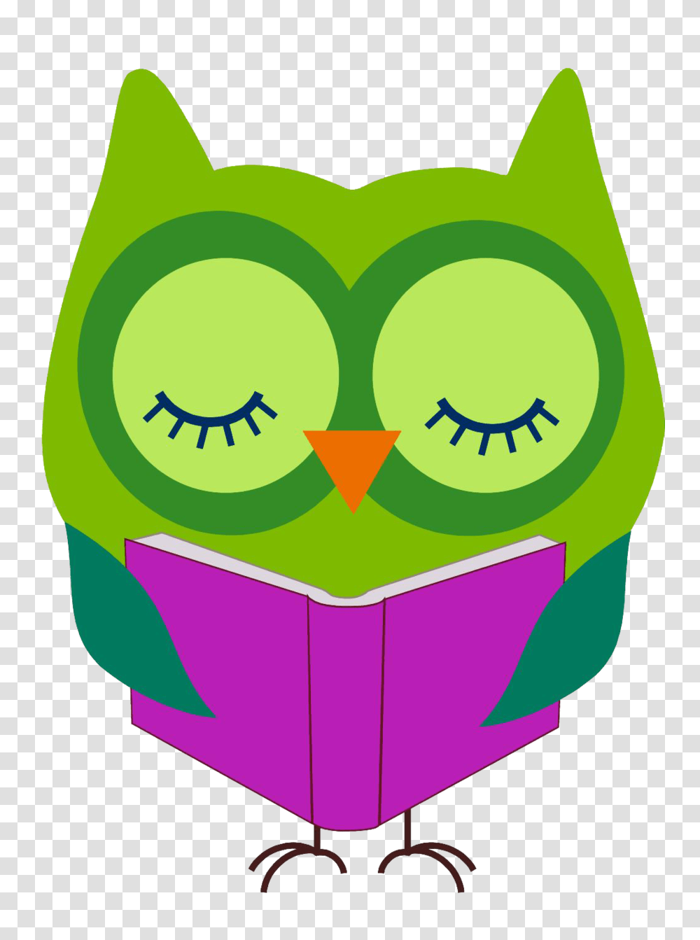 Download Owl Reading Clipart Owl Clip Art Owl Reading, Plant, Bag, Recycling Symbol Transparent Png