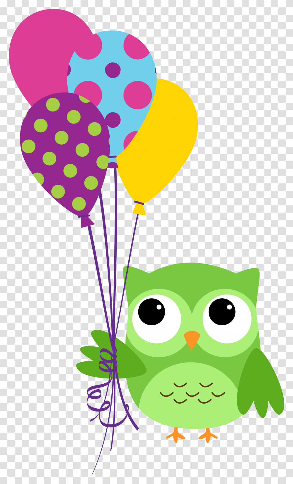 Download Owl Wish To Birthday Holi You Happy Clipart Owl Holding Balloons Transparent Png