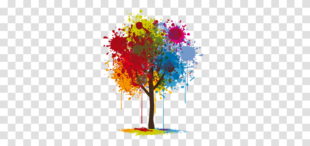 Download Paint Splash Tree Wall Sticker Art Graphic Design, Graphics, Plot, Modern Art, Map Transparent Png
