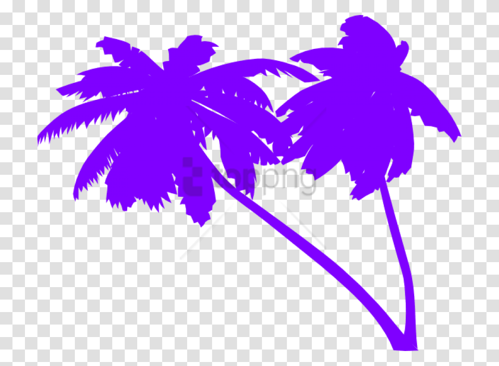 Download Palm Tree Vector 80s Palm Tree Vector Image Palm Tree Vector, Graphics, Art, Purple, Clothing Transparent Png