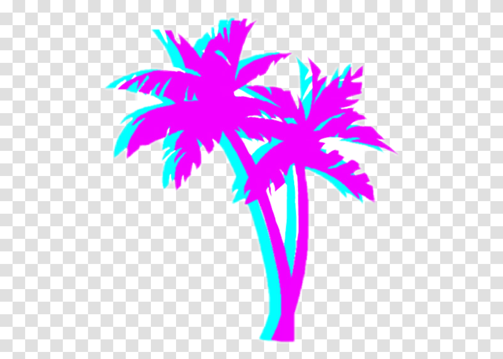 Download Palmeras Image With No Neon Palm Tree, Cross, Symbol, Light, Purple Transparent Png