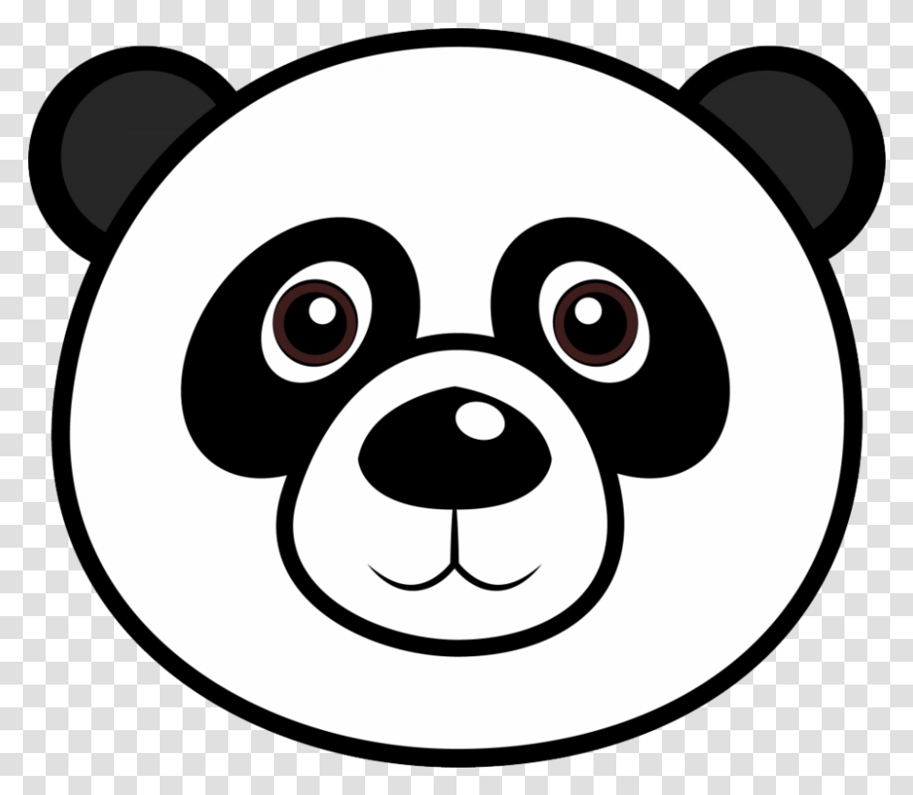 Download Panda Face Clipart Panda Head Cartoon, Stencil, Symbol, Logo, Trademark Transparent Png