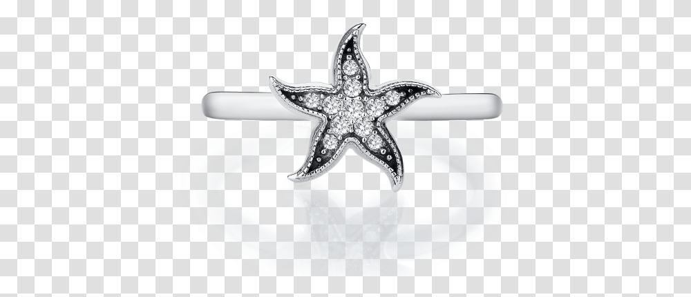 Download Pandora Charms By Only Lovely Starfish Starfish Ring Pandora, Cross, Symbol, Sink Faucet, Platinum Transparent Png