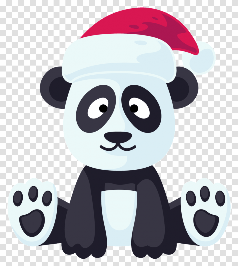 Download Pandtransparent Cartoon Sitting In A Christmas Hat Clip Art, Face, Stencil, Drawing, Halloween Transparent Png