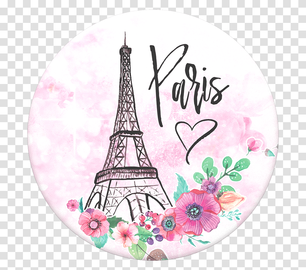 Download Paris Eiffel Tower Flowers Vector Image With Background Eiffel Tower Clip Art, Text, Doodle, Drawing, Birthday Cake Transparent Png