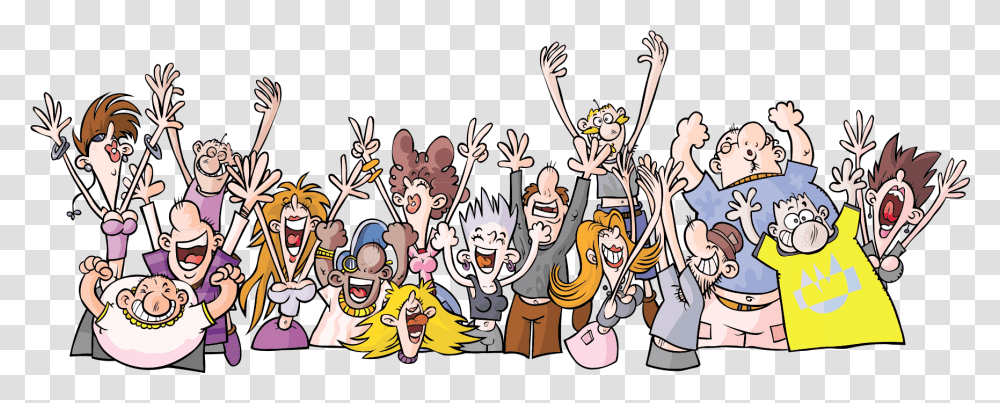 Download Party People Cartoon Crowd People Cartoon, Person, Comics, Book, Graphics Transparent Png