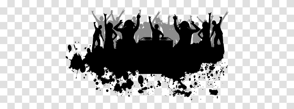 Download Party Pic Party People Black And White, Silhouette, Person, Crowd, Musician Transparent Png