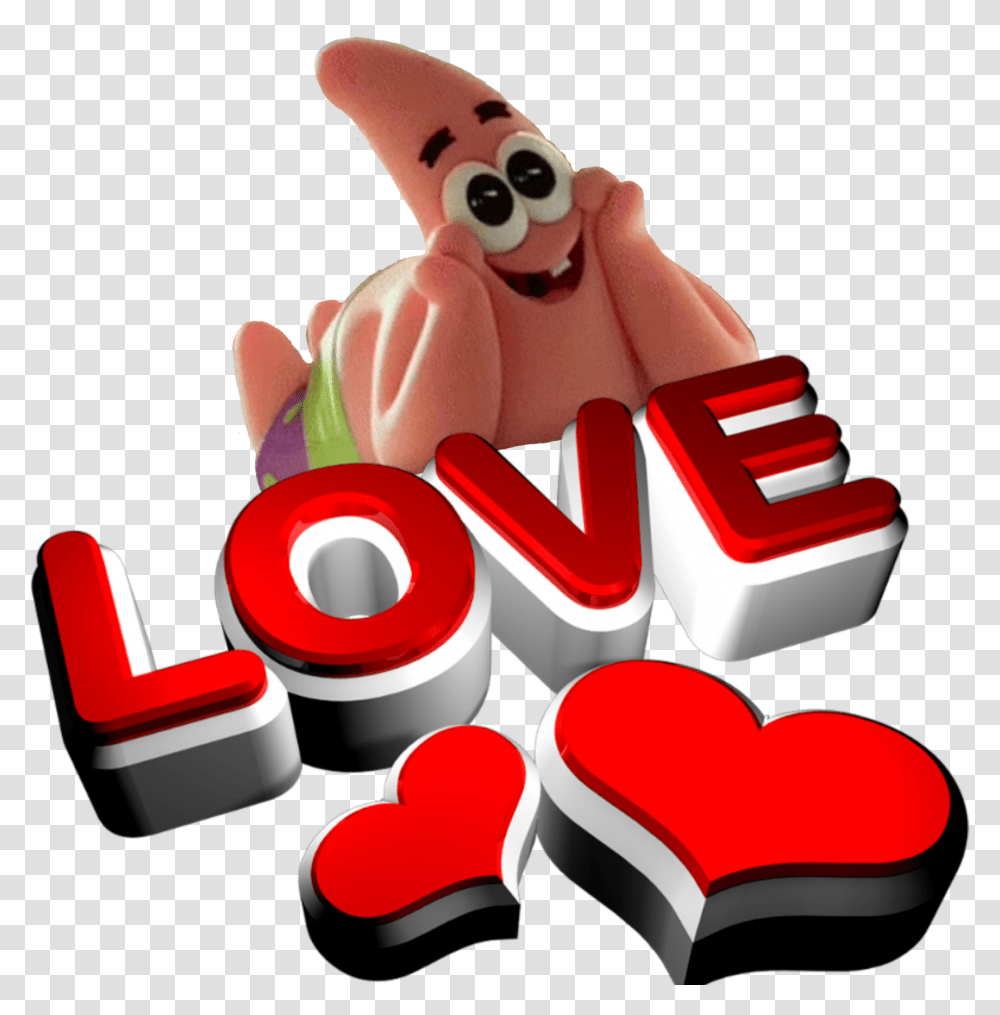 Download Patrick Star Spongebob Boboesponja Amor Love Paixo Love Cartoon Pictures Spongebob, Toy, Text, Alphabet, Symbol Transparent Png