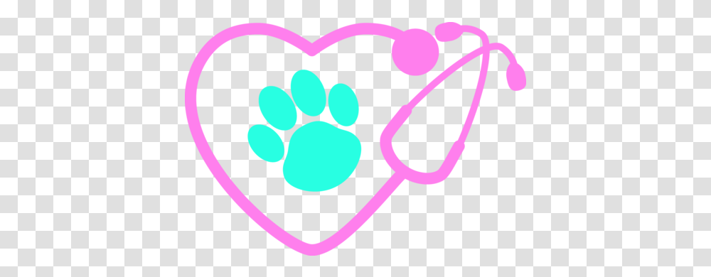 Download Paw Clipart Stethoscope Stethoscope With Paw Stethoscope Heart Clipart, Purple, Stencil, Footprint Transparent Png