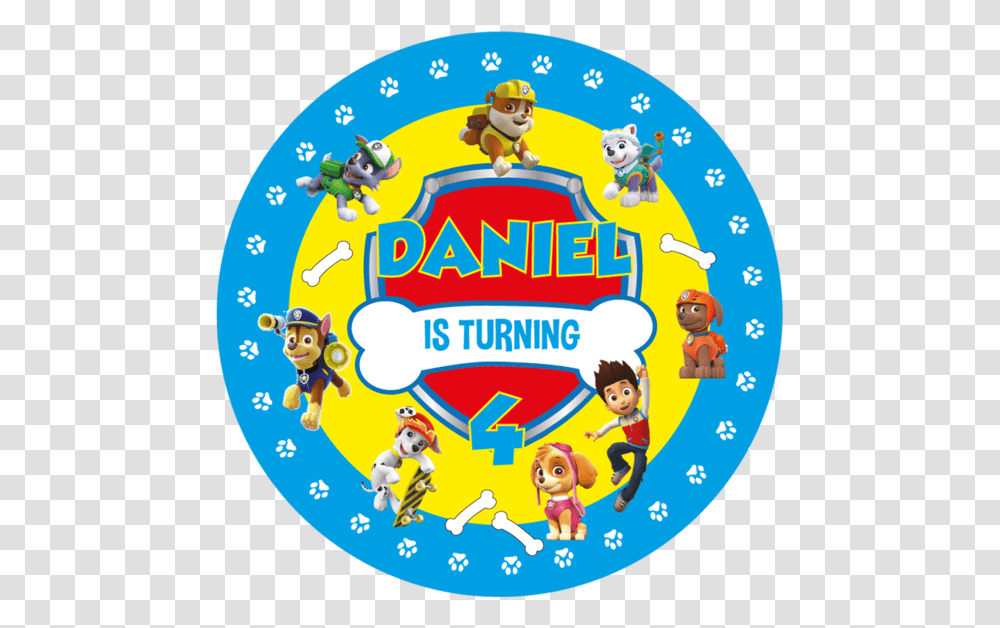 Download Paw Patrol Blue Party Box Stickers Sweet City Stickers Paw Patrol, Text, Super Mario, Leisure Activities, Logo Transparent Png