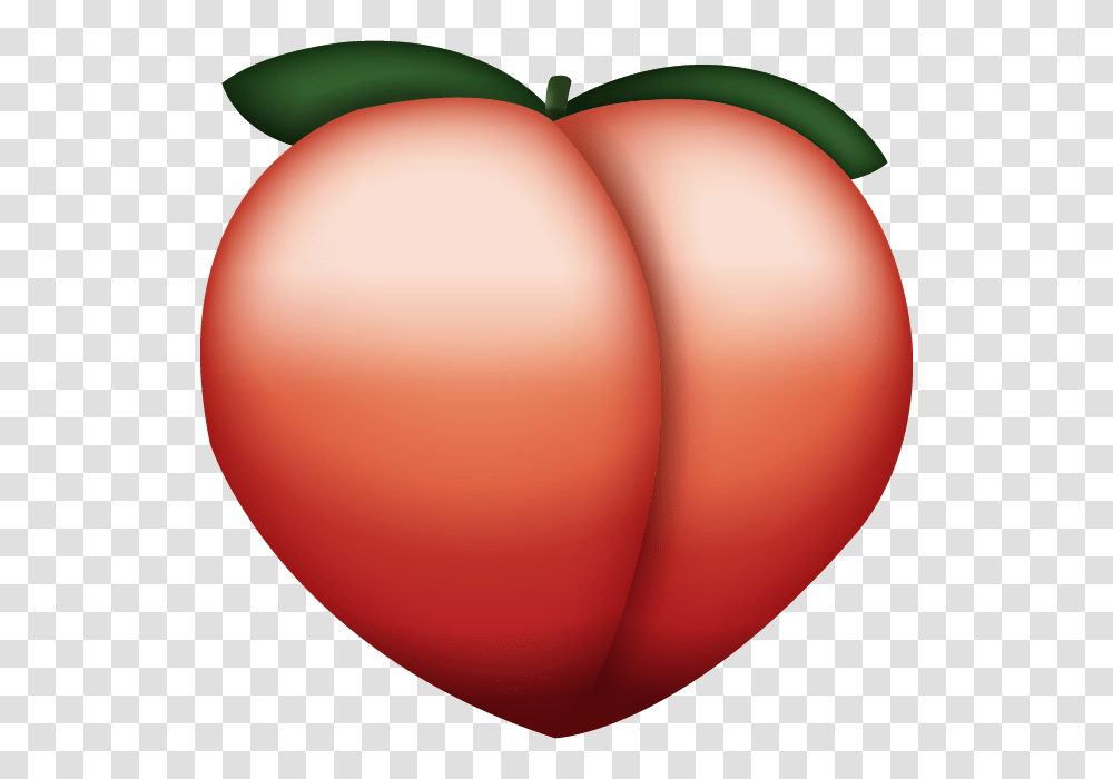 Download Peach Emoji Icon Emoji Island, Balloon, Plant, Fruit, Food Transparent Png