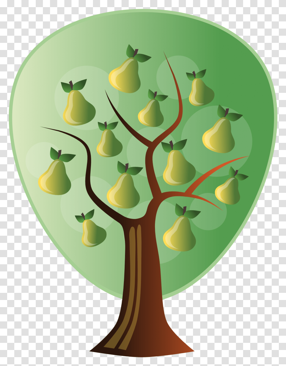Download Pear Tree Clipart Translucent Pear Tree Clipart Pear Tree Clipart, Plant, Fruit, Food, Cutlery Transparent Png