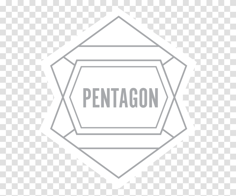 Download Pentagon Logo White Grey 01 Logo Saka Kominfo, Label, Text, Symbol, Mailbox Transparent Png