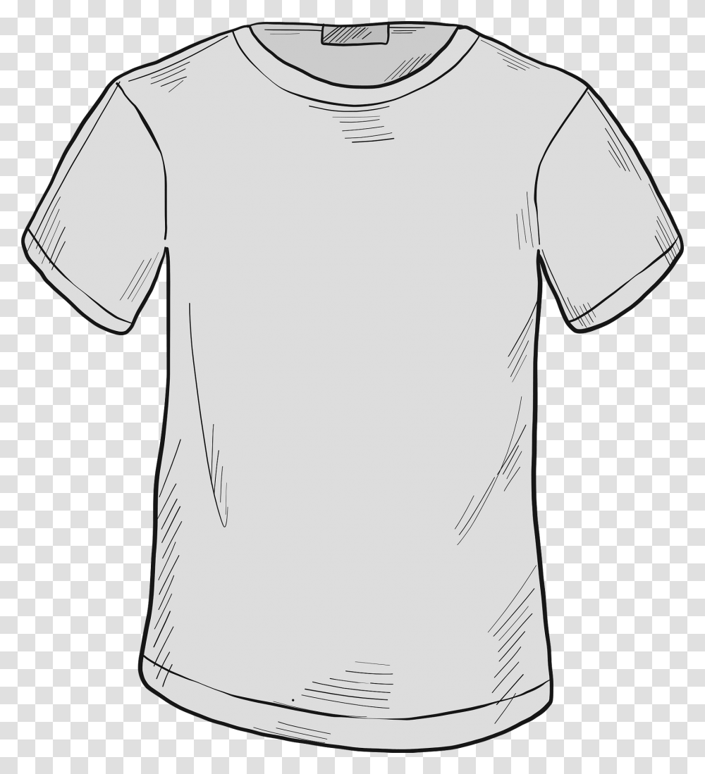 Download People Doodle White T Shirt Tshirt Full Size, Clothing, Apparel, T-Shirt, Sleeve Transparent Png