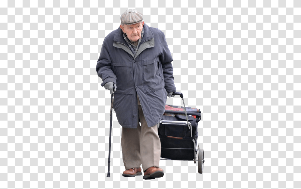Download People Old Man Full Size, Person, Human, Stick, Clothing Transparent Png