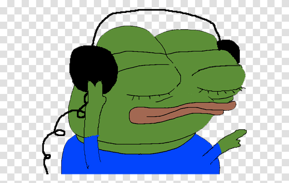 Download Pepe Pepe Listening To Music, Plant, Animal, Reptile, Food Transparent Png