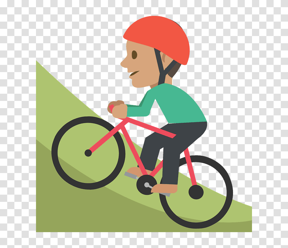 Download Person Mountain Biking Emoji Clipart Bike Emoji Persona En Bicicleta De Dibujo, Bmx, Bicycle, Vehicle, Transportation Transparent Png