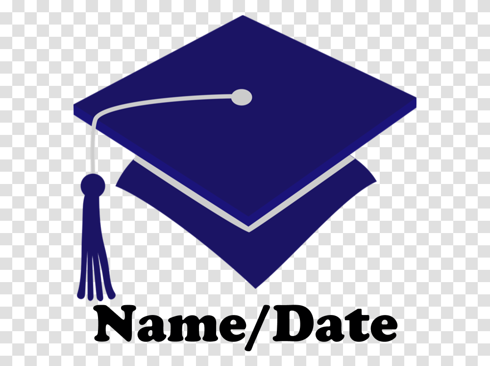 Download Personalized Navy Blue Graduation Cap Love Square Academic Cap, Label, Text, Art, Purple Transparent Png