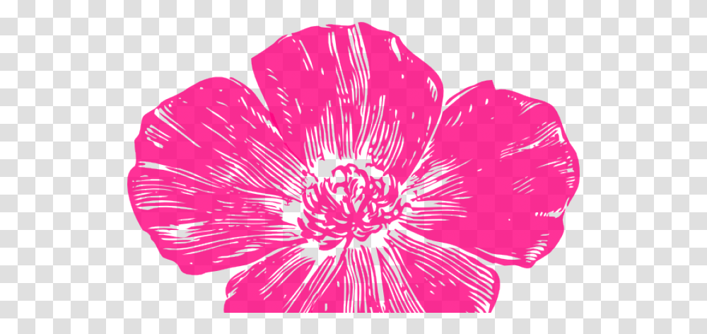 Download Petal Clipart Hot Pink Rose California Poppy Hot Pink Flower, Anther, Plant, Blossom, Geranium Transparent Png