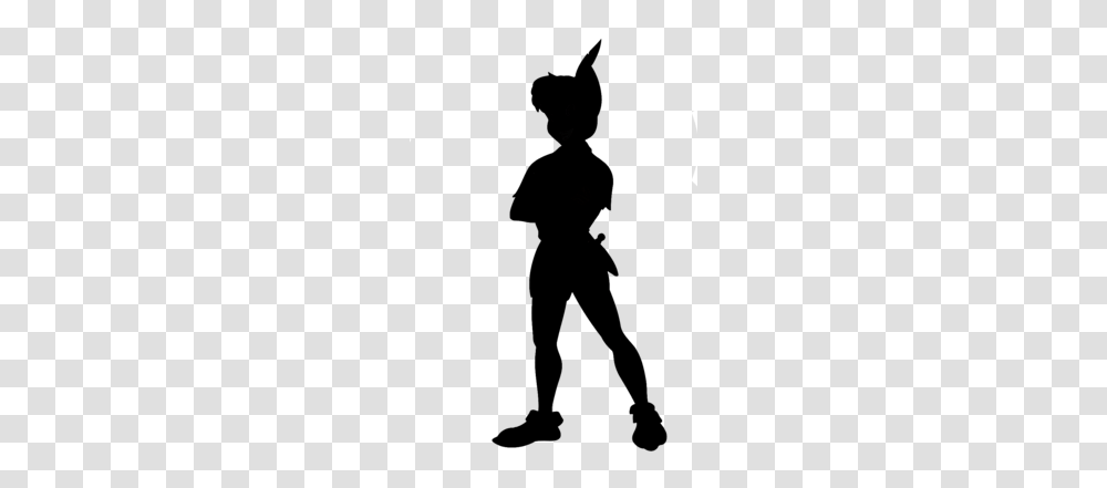Download Peter Pan Shadow Clipart Peter Pan Peter And Wendy, Person, Human, Silhouette, Poster Transparent Png