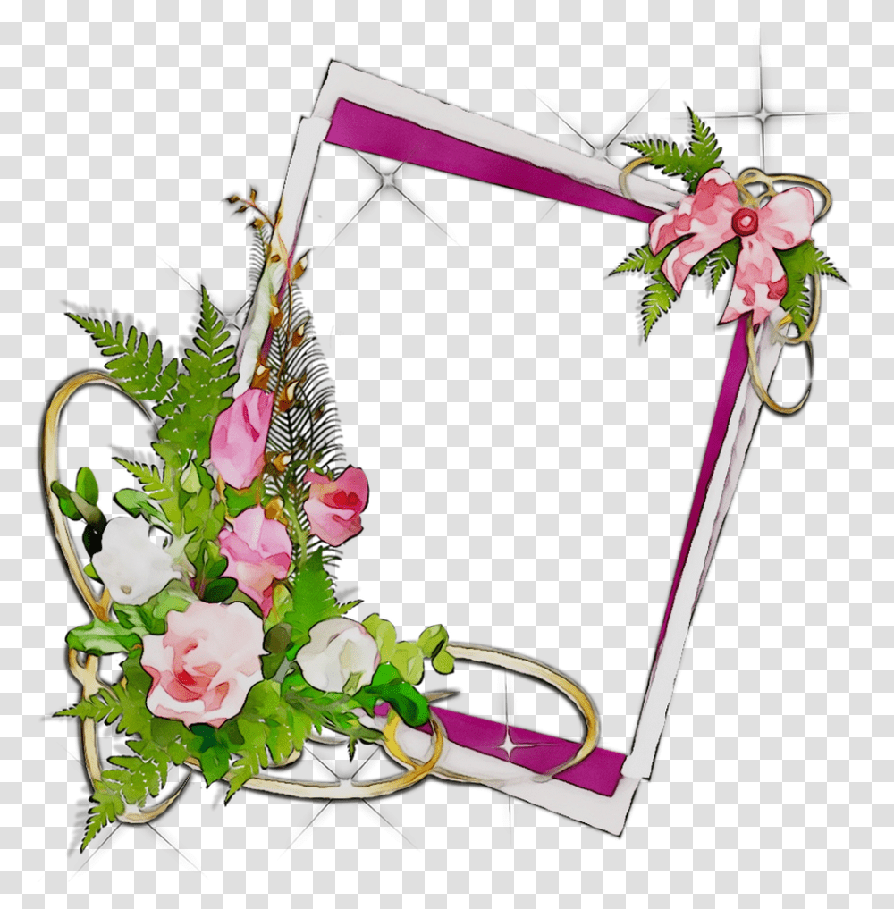 Download Picture Flower Frame Wallpaper Desktop Frames Flower Photo Frames, Plant, Ikebana, Art, Vase Transparent Png