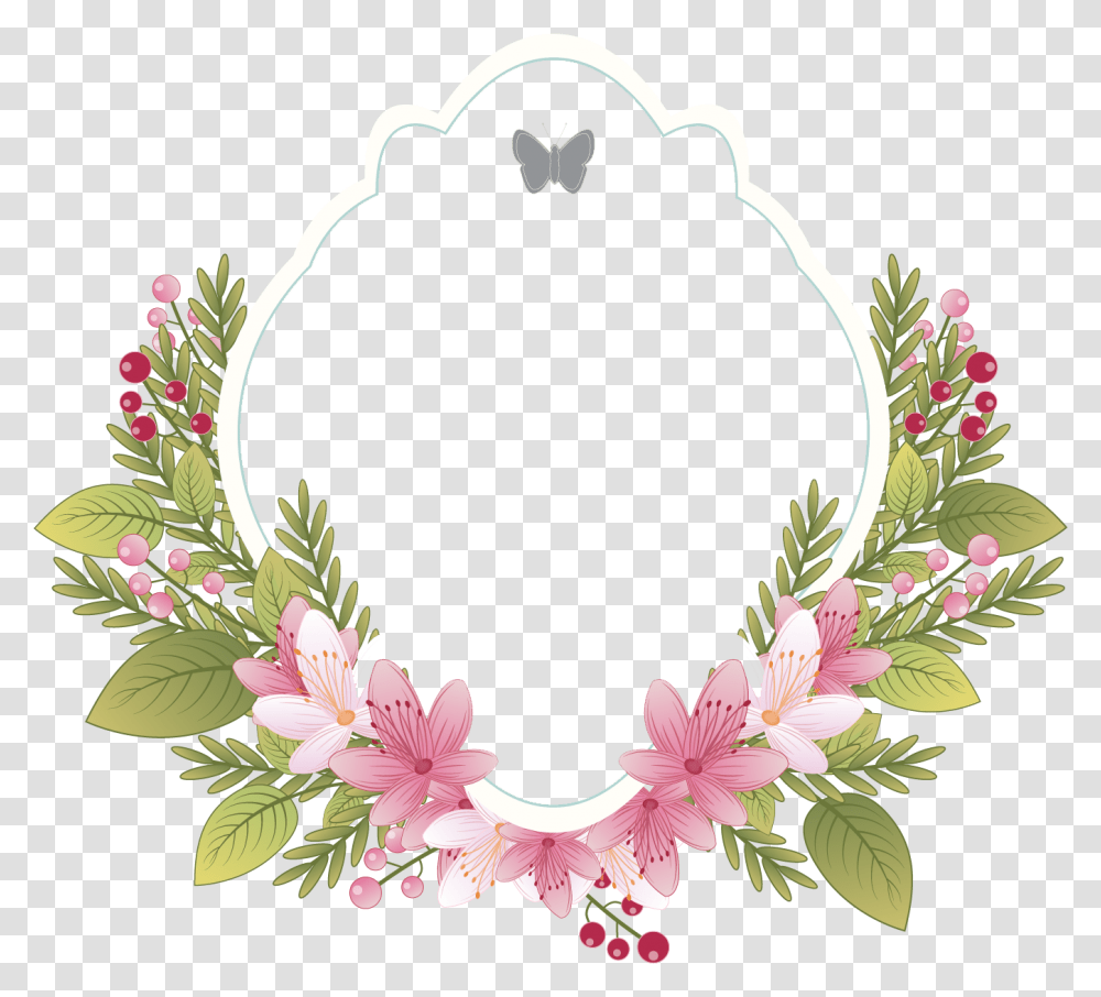 Download Picture Flower Vintage Frame Invitation Label Wedding Frame Vector, Wreath, Pattern, Graphics, Art Transparent Png