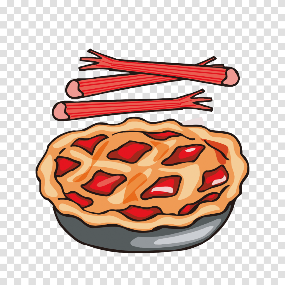 Download Pie Watercolor Rhubarb Note Cards Pk Of 20 Strawberry Rhubarb Pie Cartoon, Food, Dessert, Cake, Apple Pie Transparent Png