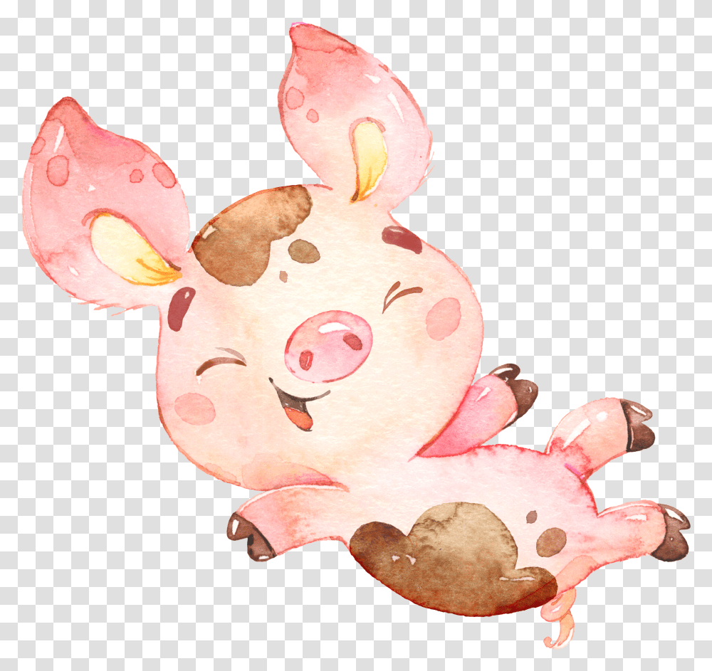 Download Pig Illustration Drawing Art Pigs Watercolor Pig Background Transparent Png