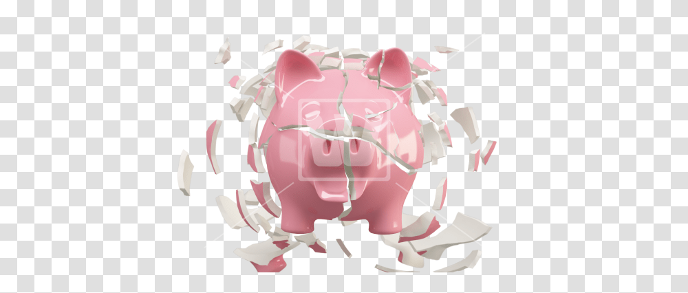 Download Piggy Bank Crash Broken Piggy Bank Background, Plant, Flower, Blossom, Food Transparent Png
