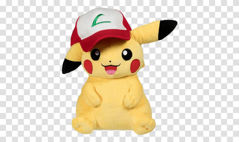 Download Pikachu Wearing Trainer Hat 16 Pokemon Centre Pikachu With Hat Plush, Toy, Figurine, Person, Human Transparent Png