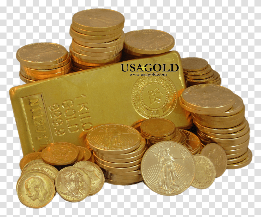 Download Pile Of Cash Background Coins Piles Of Gold Coins, Money, Treasure, Nickel, Silver Transparent Png