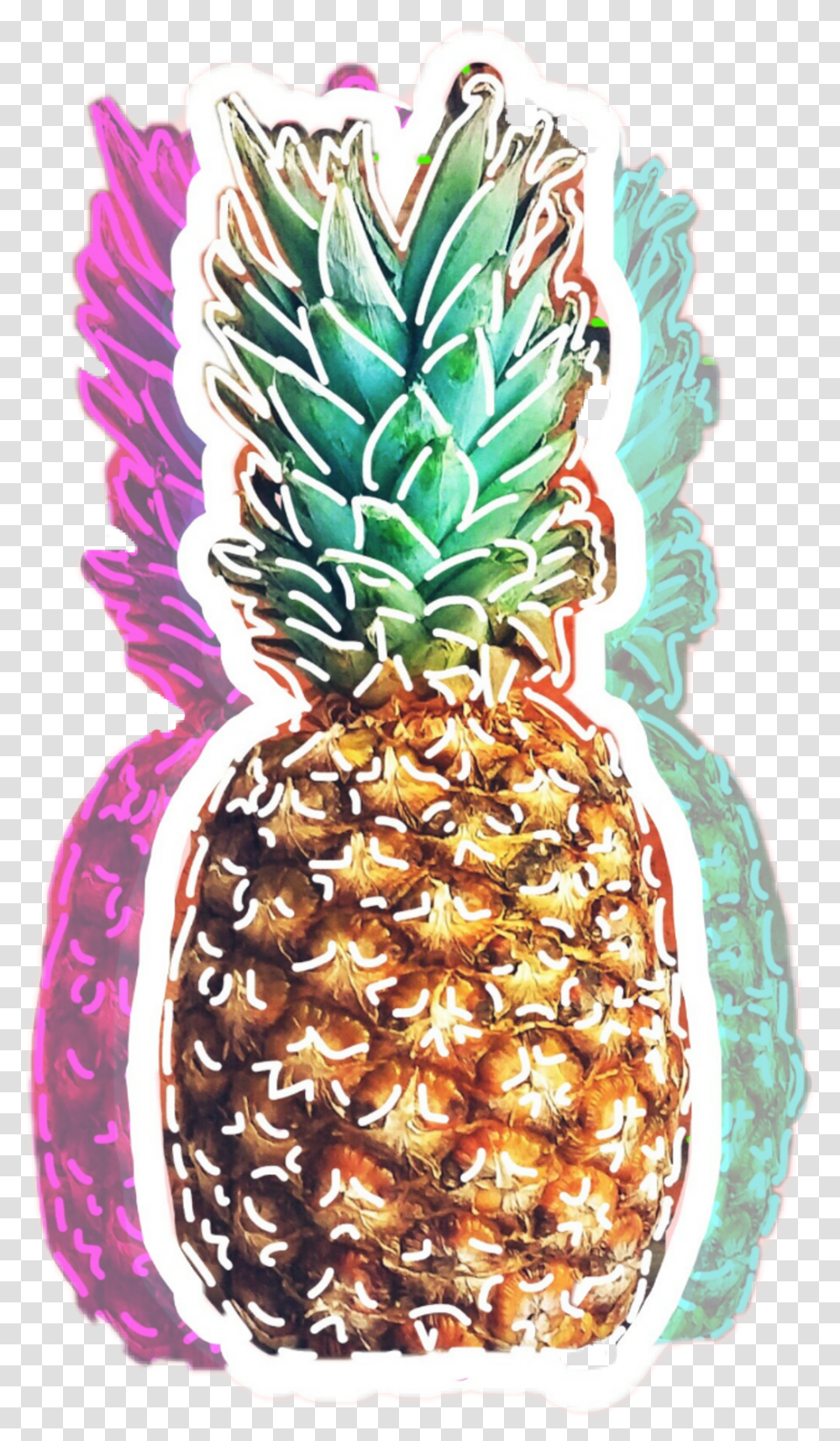 Download Pineapple Sticker Pineapple Full Size Image Pineapple Stickers, Fruit, Plant, Food Transparent Png