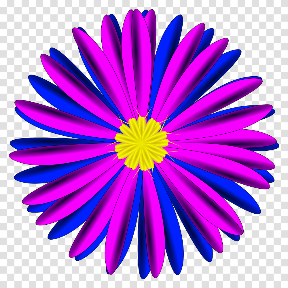 Download Pink And Blue Flower Clip Arts Stencil Girasol Blue Pink Flowers, Purple, Aster, Plant, Blossom Transparent Png