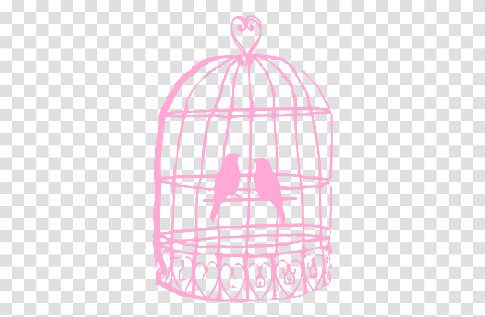 Download Pink Bird Cage Image Birds In Cage Drawing, Poster, Advertisement, Prison, Dungeon Transparent Png