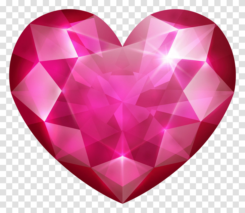 Download Pink Crystal Heart Clip Art Image Blue Transparent Png