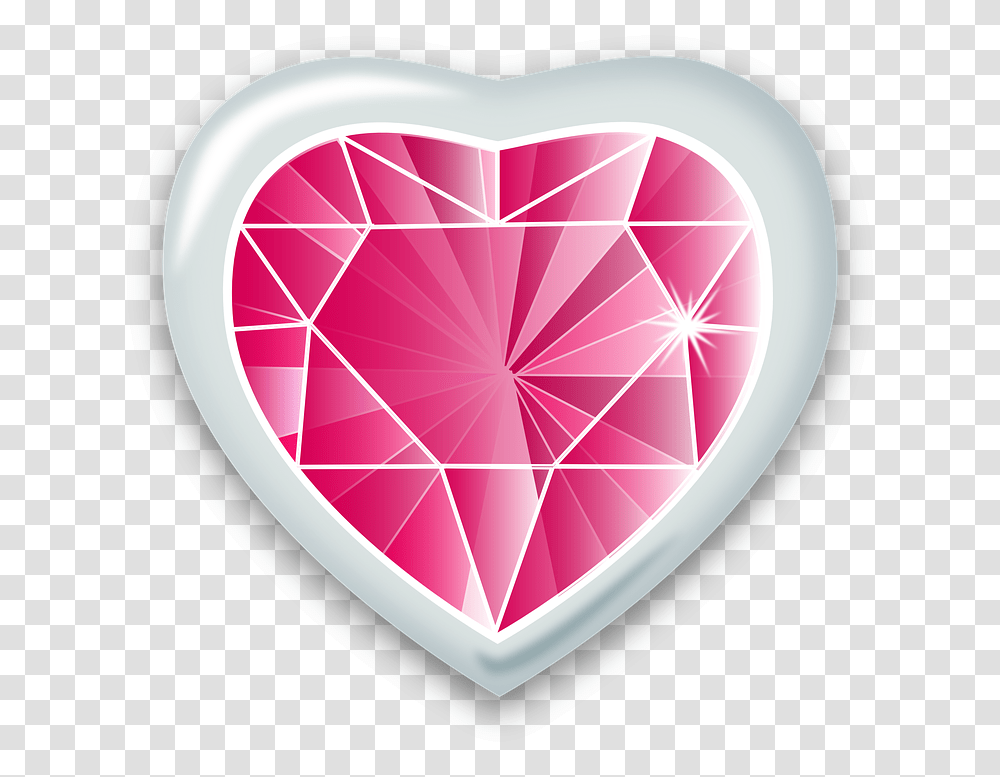 Download Pink Diamond Heart Image Free Diamond Heart Drawing, Plectrum Transparent Png