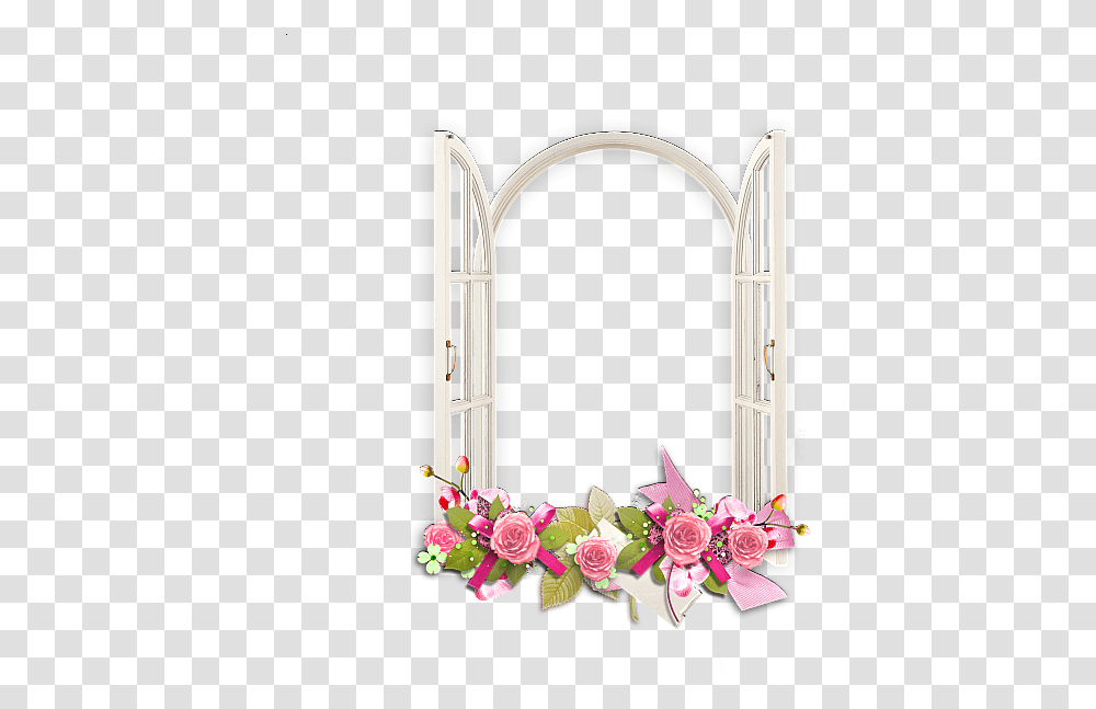 Download Pink Flower Frame Picture Free Simple Flower Frame, Sink Faucet, Mirror Transparent Png