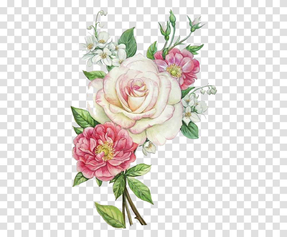Download Pink Flowers Free Photo Clipart Flores Brancas E Rosas, Graphics, Floral Design, Pattern, Plant Transparent Png