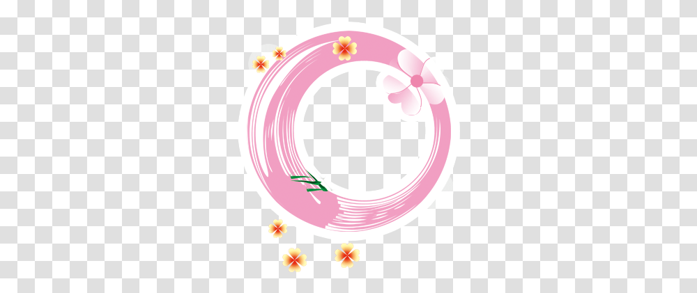 Download Pink Frame Flower Image High Quality Hq Circle, Graphics, Art, Plant, Rattle Transparent Png
