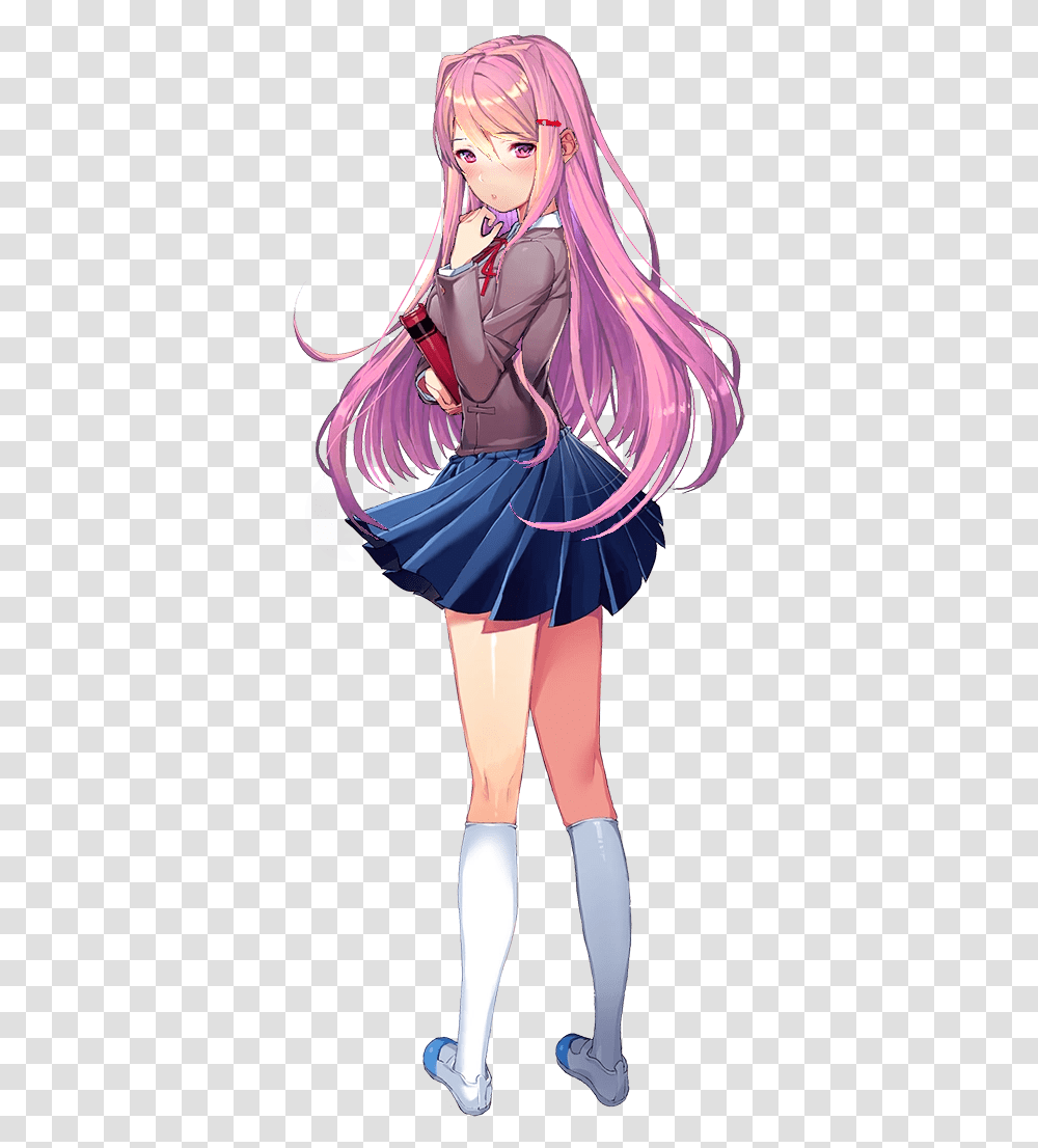 Download Pink Hair Anime Girl Doki Doki Literature Doki Doki Literature Club Yuri, Manga, Comics, Book, Person Transparent Png