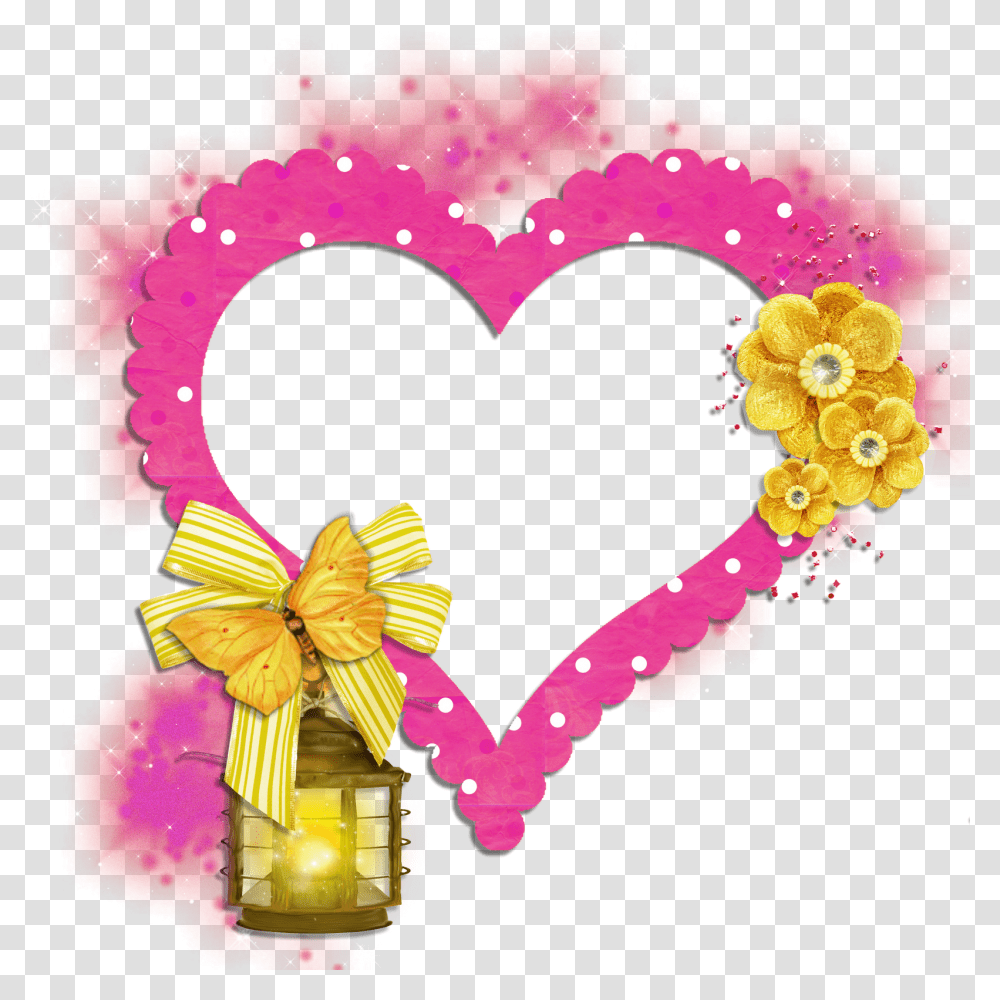 Download Pink Heart Frame Love Symbol Frame, Face, Graphics, Wreath, Flower Transparent Png