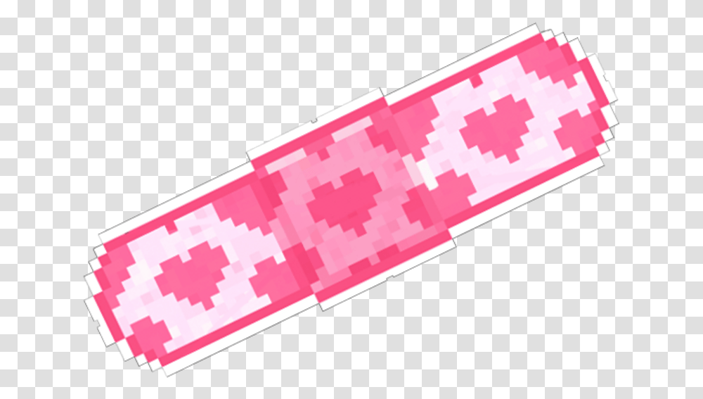 Download Pink Heart Love Pixel Band Aid Cure Band Aid Pink Cute Band Aids, Weapon, Letter Opener, Knife, Blade Transparent Png